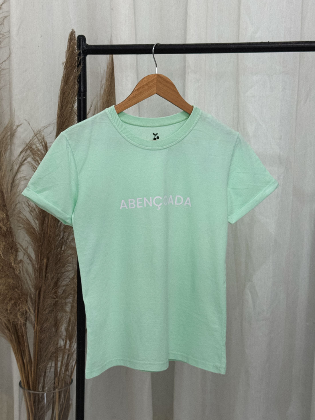 Tshirt Premium - Abençoada - Verde Bebê Tshirt Premium - Abençoada - Verde Bebê