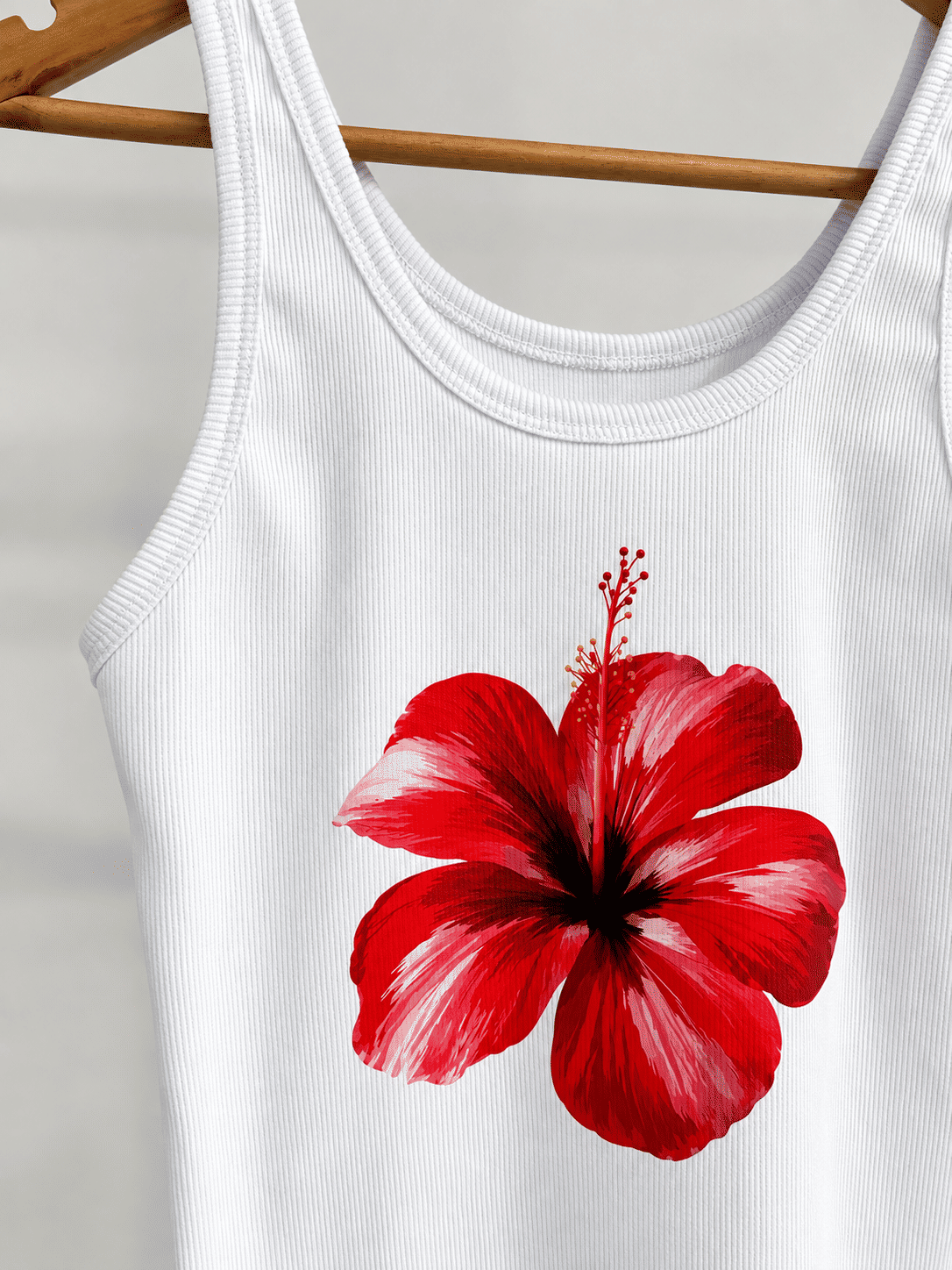 Regata Lauren - Flor Hibisco - Branca Regata Lauren - Flor Hibisco - Branca