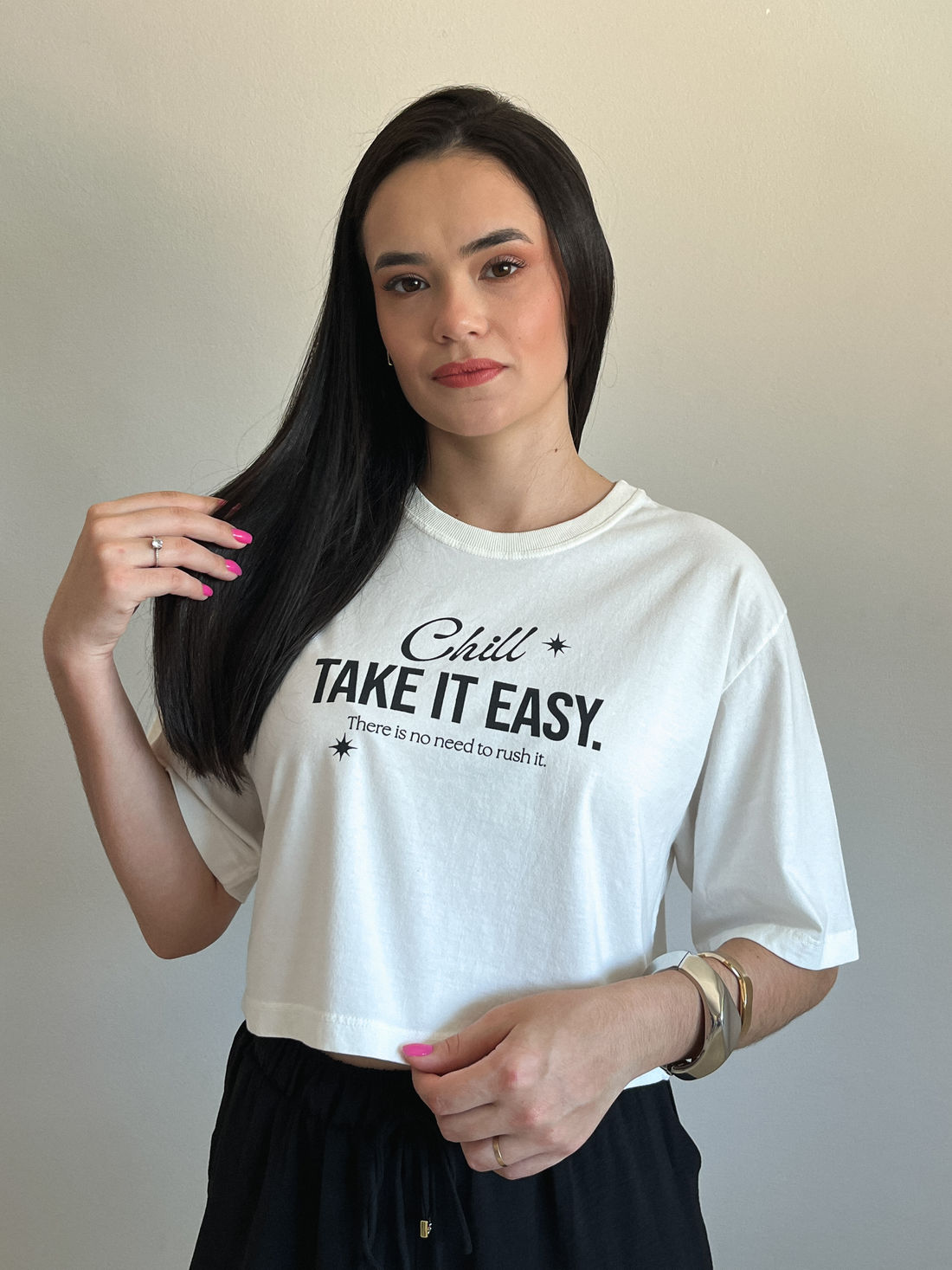 Cropped Oversized - Take It Easy - Off White Cropped Oversized - Take It Easy - Off White