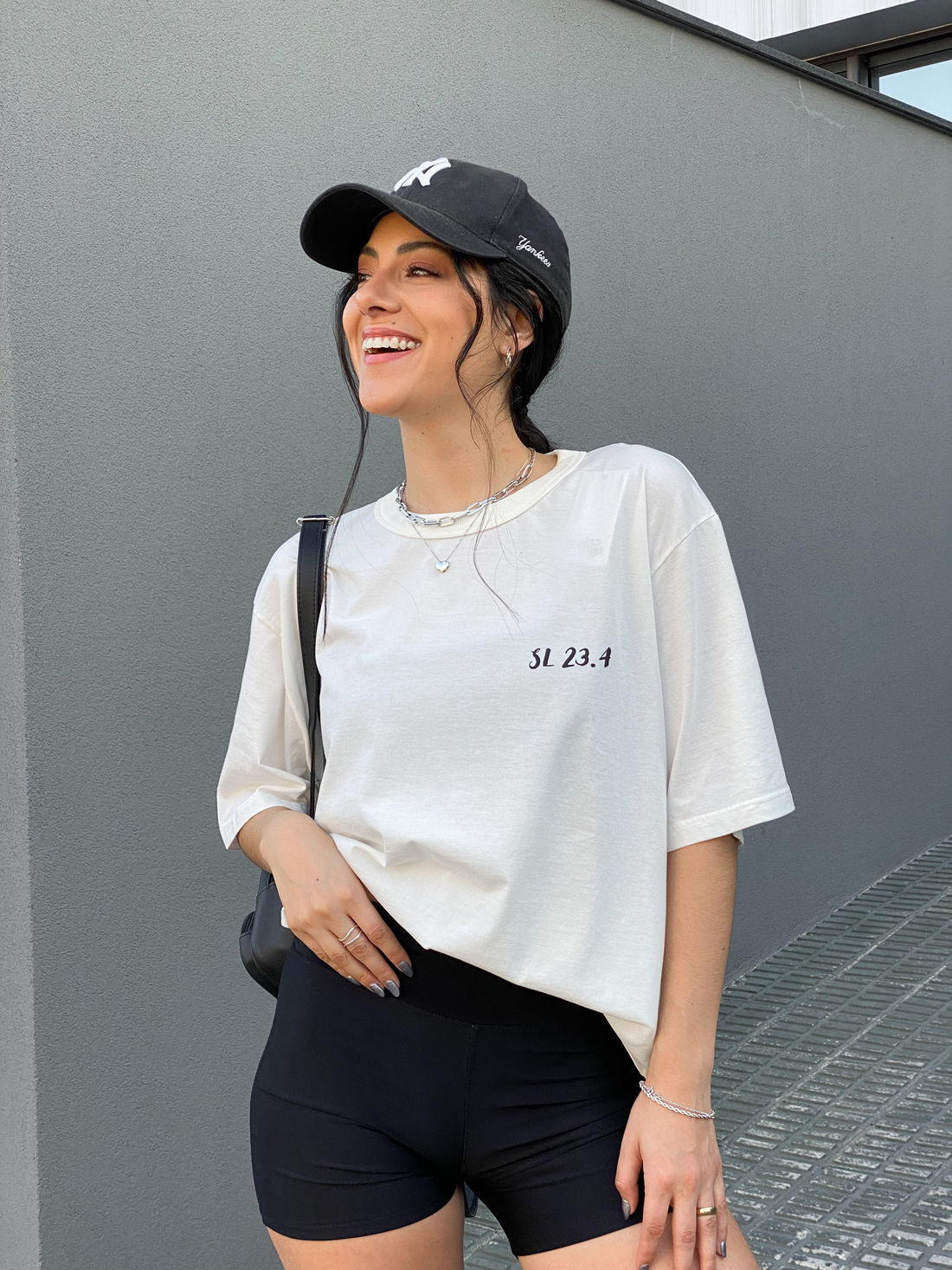 Tshirt Oversized - Salmos 23:4 - Off White