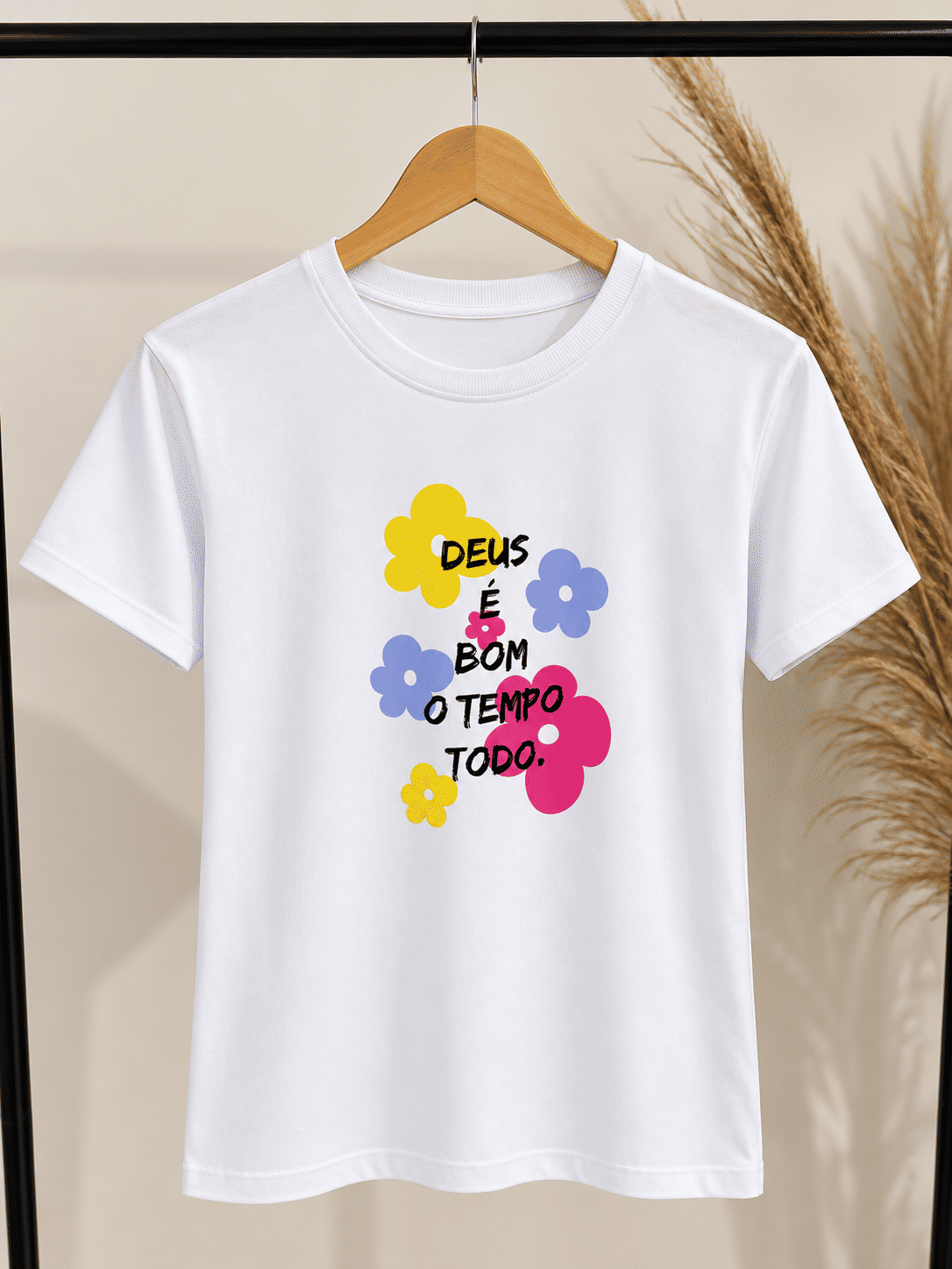 Tshirt Premium - Deus é bom o tempo todo - Branca Tshirt Premium - Deus é bom o tempo todo - Branca
