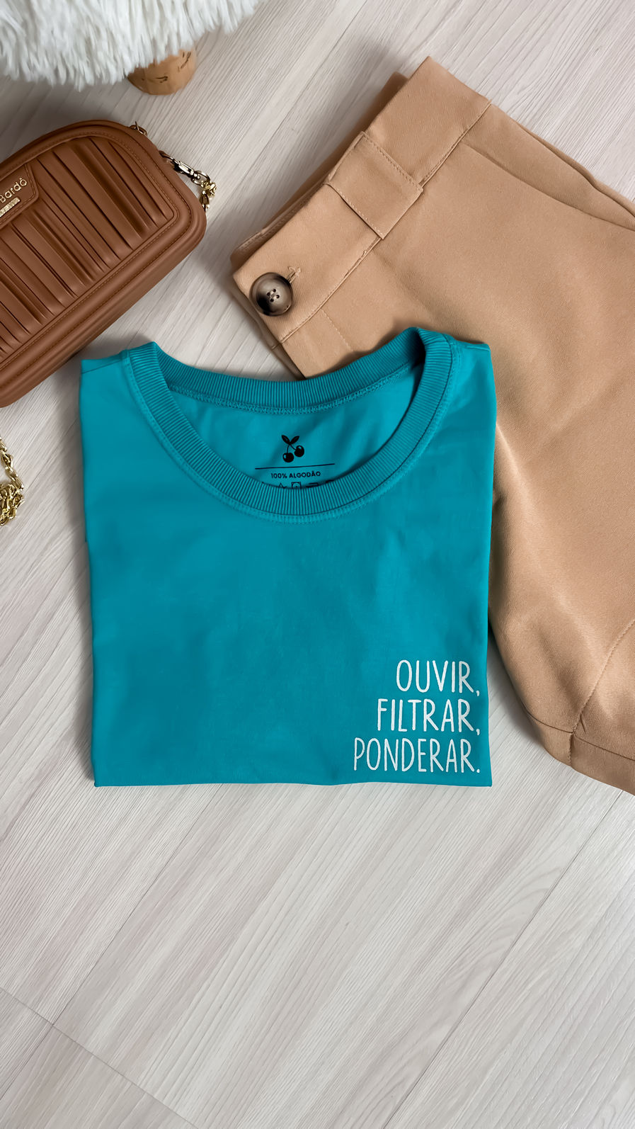 Tshirt Premium - Ouvir, Filtrar, Ponderar - Verde Mar Tshirt Premium - Ouvir, Filtrar, Ponderar - Verde Mar