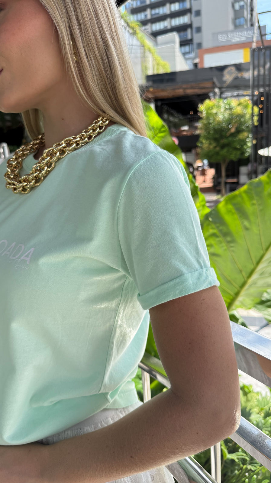 Tshirt Premium - Abençoada - Verde Bebê Tshirt Premium - Abençoada - Verde Bebê