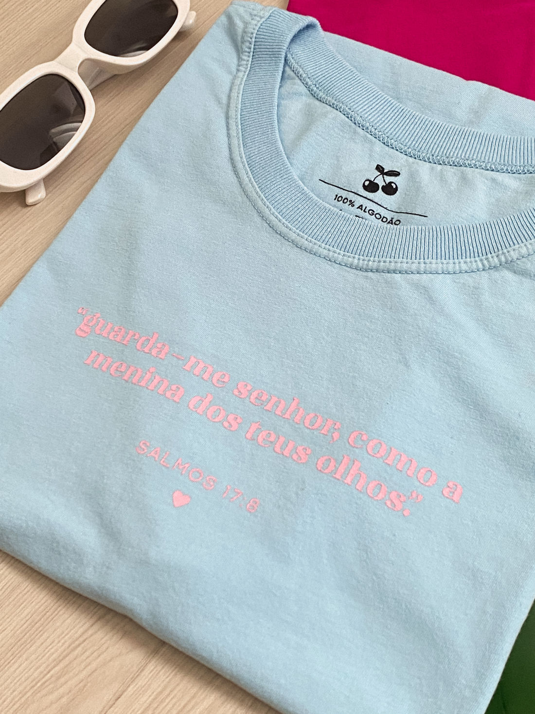 Tshirt Premium - Guarda-me Senhor - Azul Bebê Tshirt Premium - Guarda-me Senhor - Azul Bebê