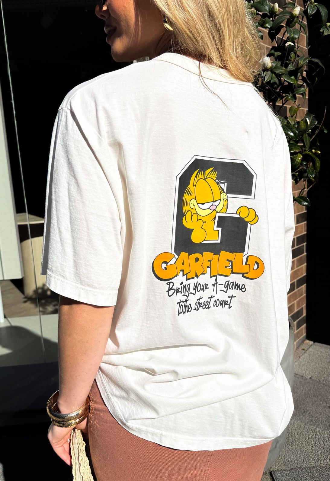 T-shirt Oversized - Garfield 2 DTF - Off White