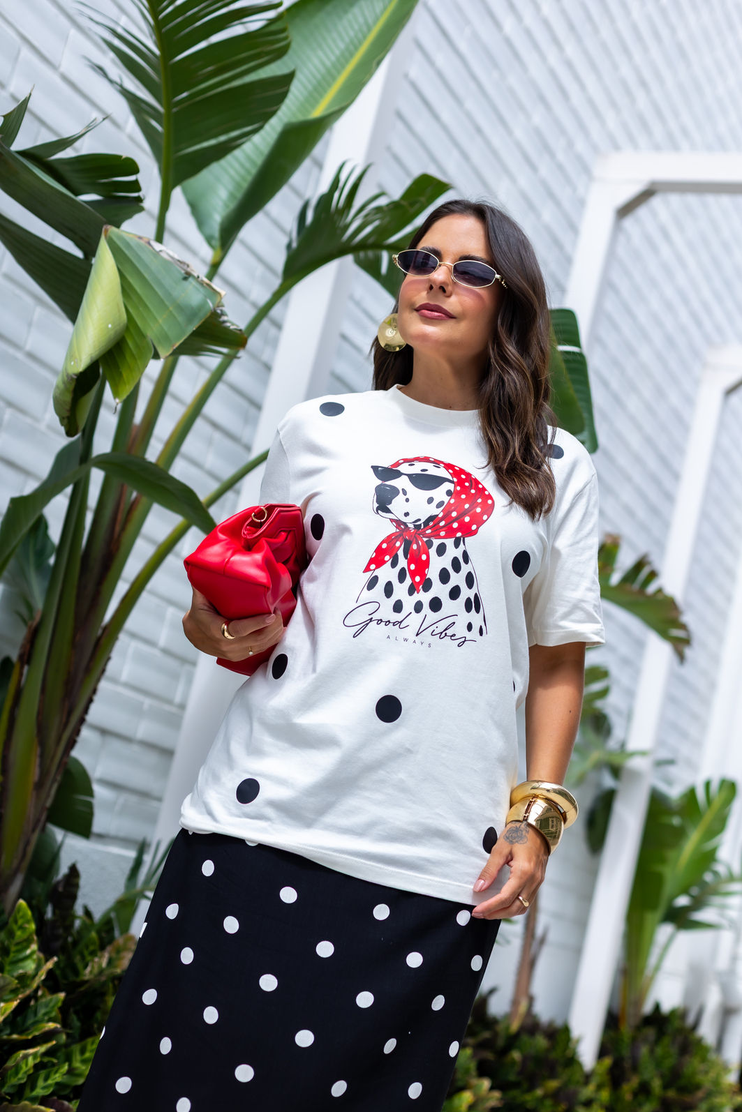 Camiseta Dalmata Poá - Branca Camiseta Dalmata Poá - Branca