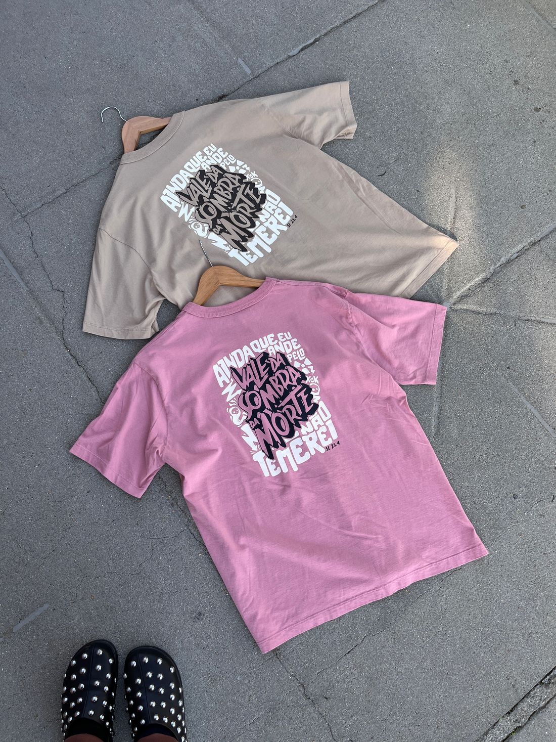Tshirt Oversized - Salmos 23:4 - Rosa Chá Tshirt Oversized - Salmos 23:4 - Rosa Chá