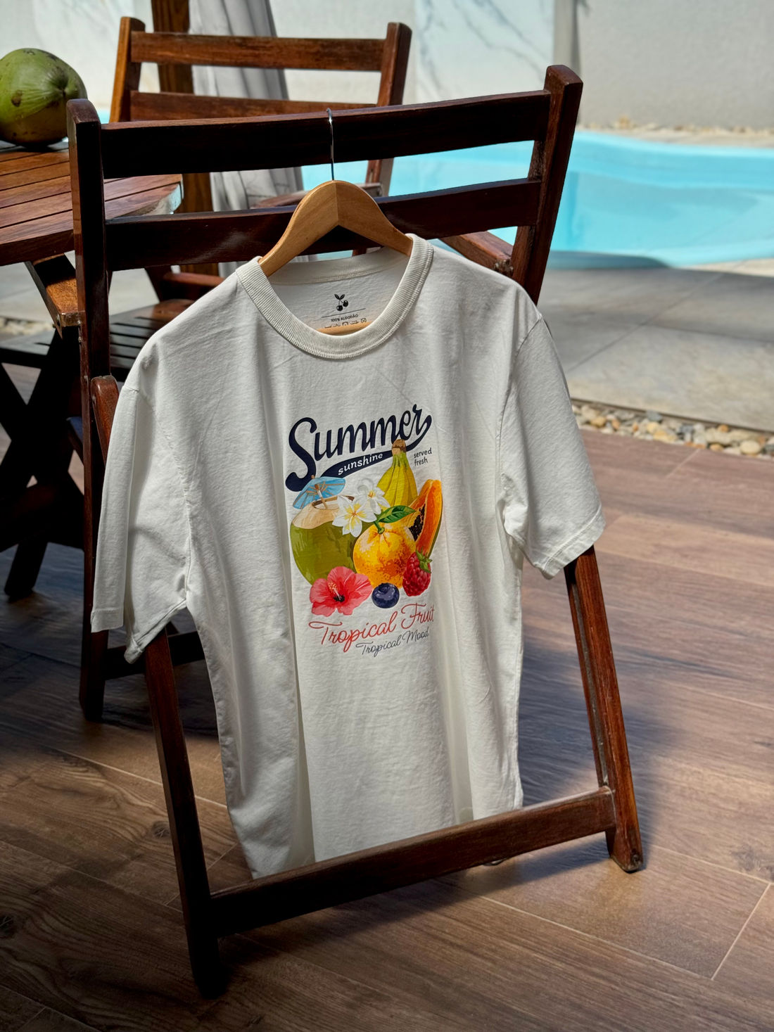 T-shirt Oversized - Tropical Fruit DTF - Off White
