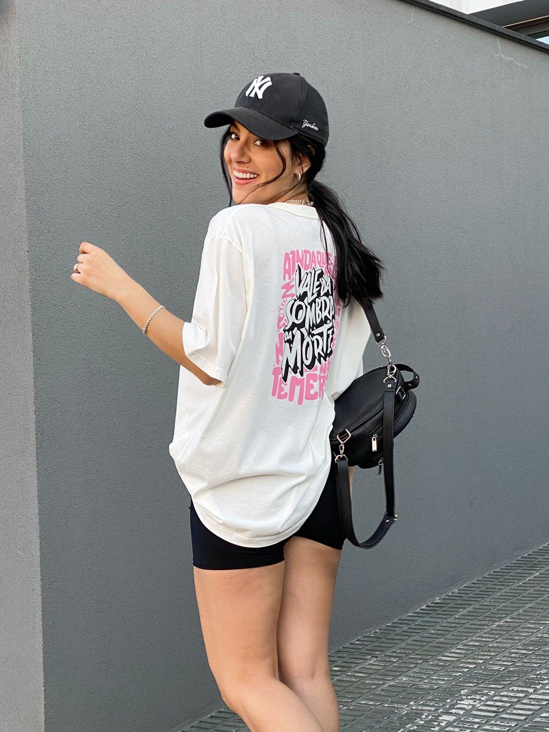 Tshirt Oversized - Salmos 23:4 - Off White