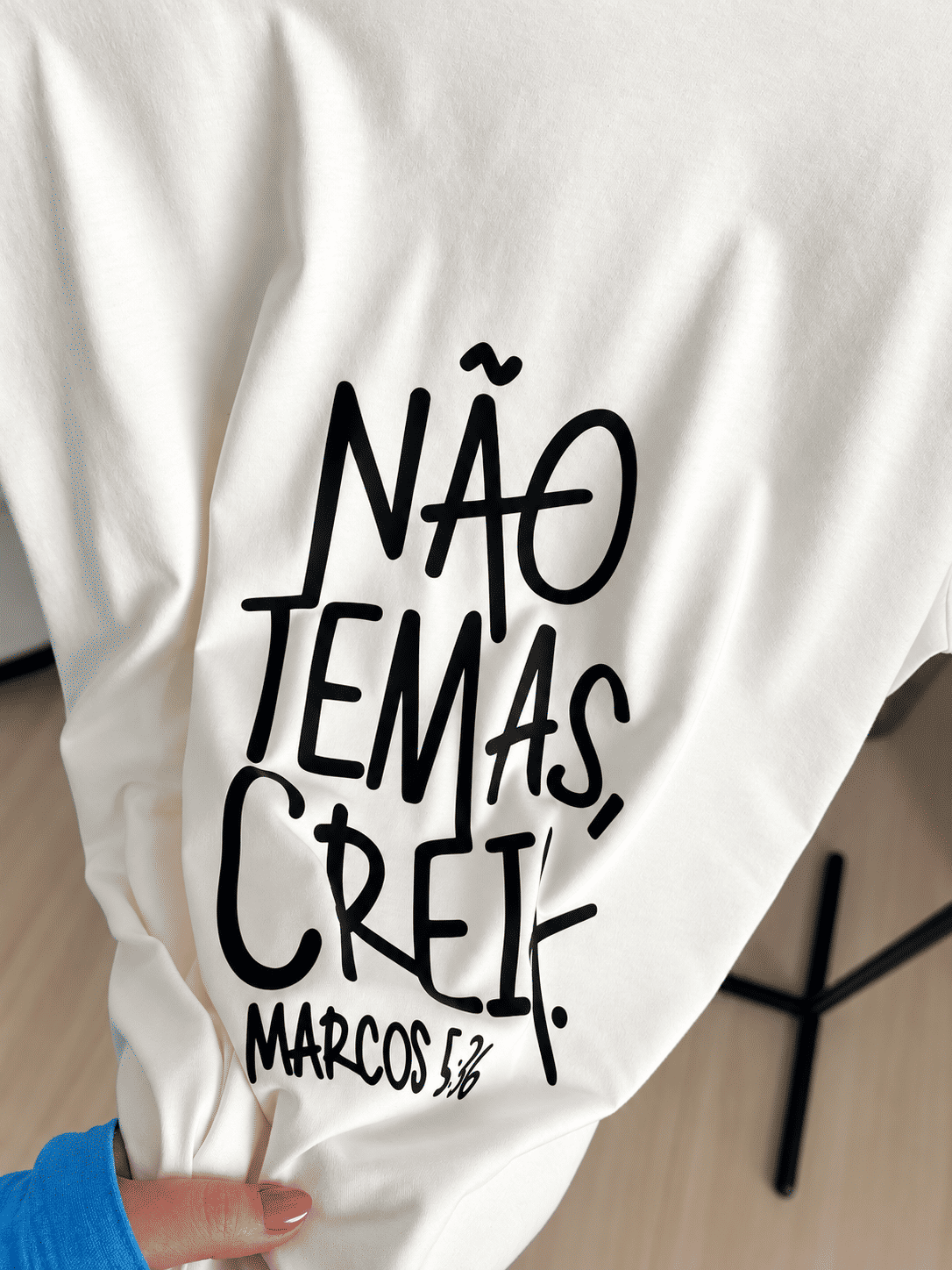 Tshirt Oversized - Marcos 5:36 DTF - Off White