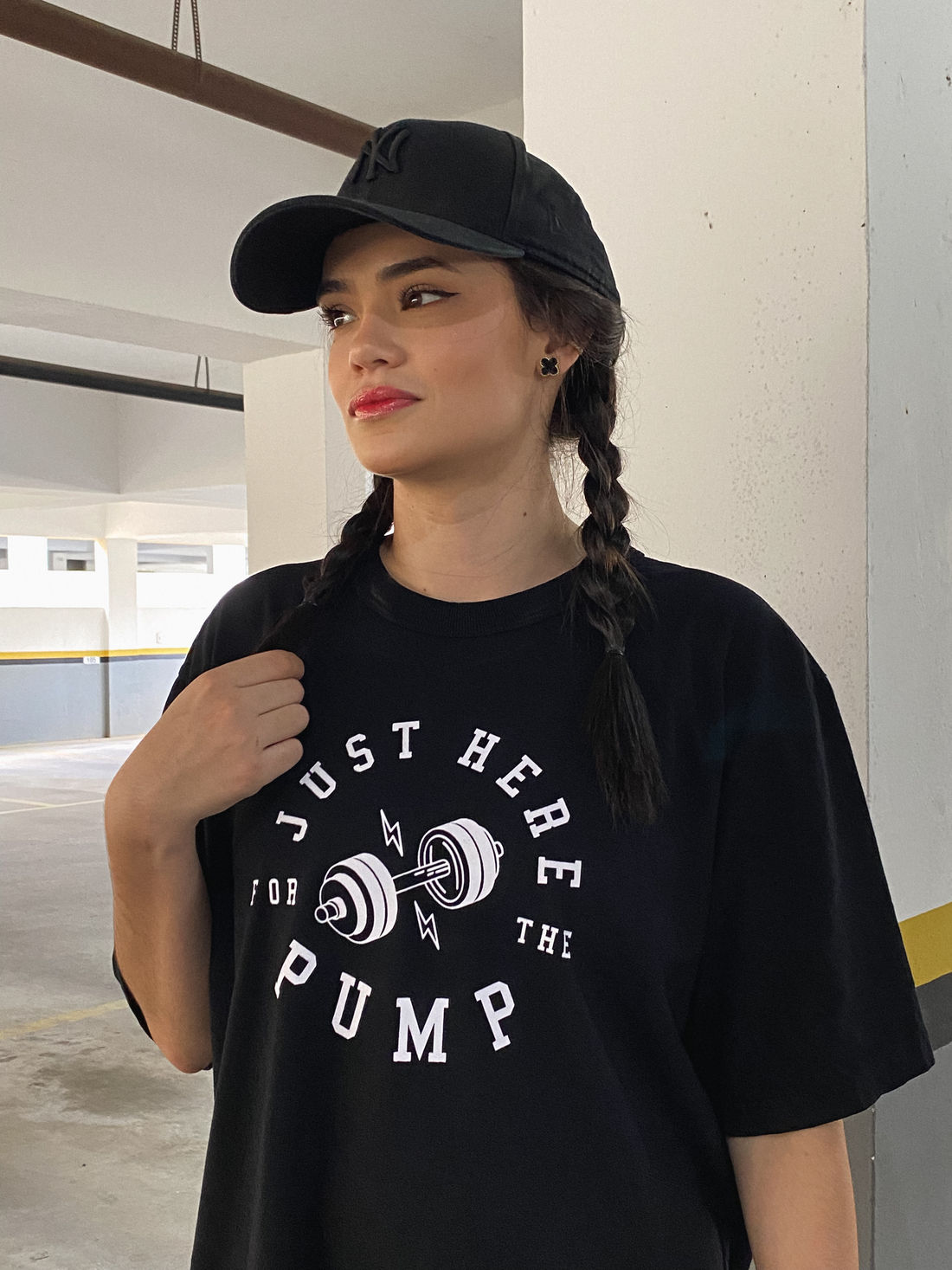 Tshirt Oversized - Just here for the pump - Preto Tshirt Oversized - Just here for the pump - Preto