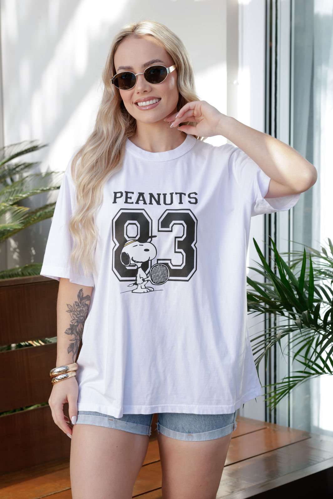 T-shirt Oversized - Peanuts 83 DTF - Branca T-shirt Oversized - Peanuts 83 DTF - Branca