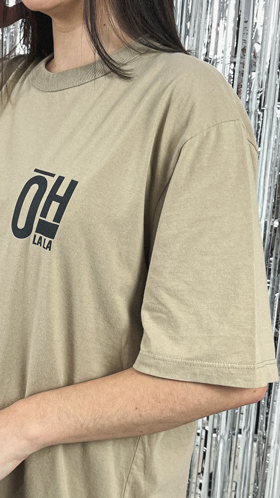 Tshirt Oversized - Oh La La - Bege Escuro