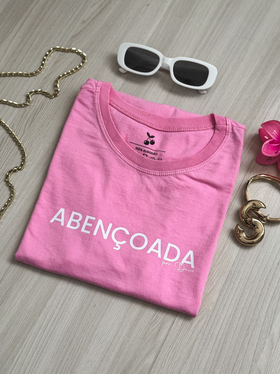 Tshirt Premium - Abençoada - Rosa Tshirt Premium - Abençoada - Rosa