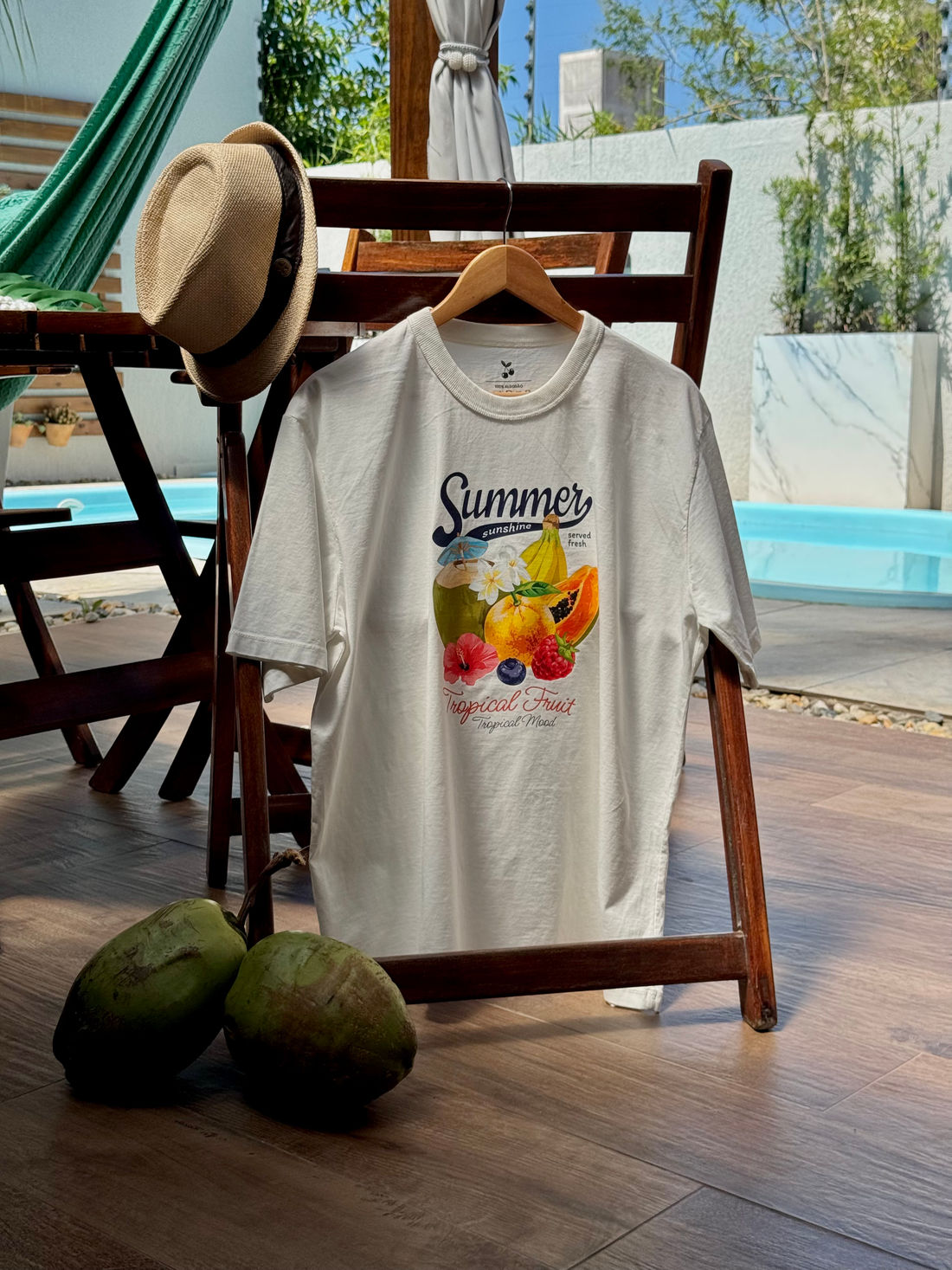 T-shirt Oversized - Tropical Fruit DTF - Off White