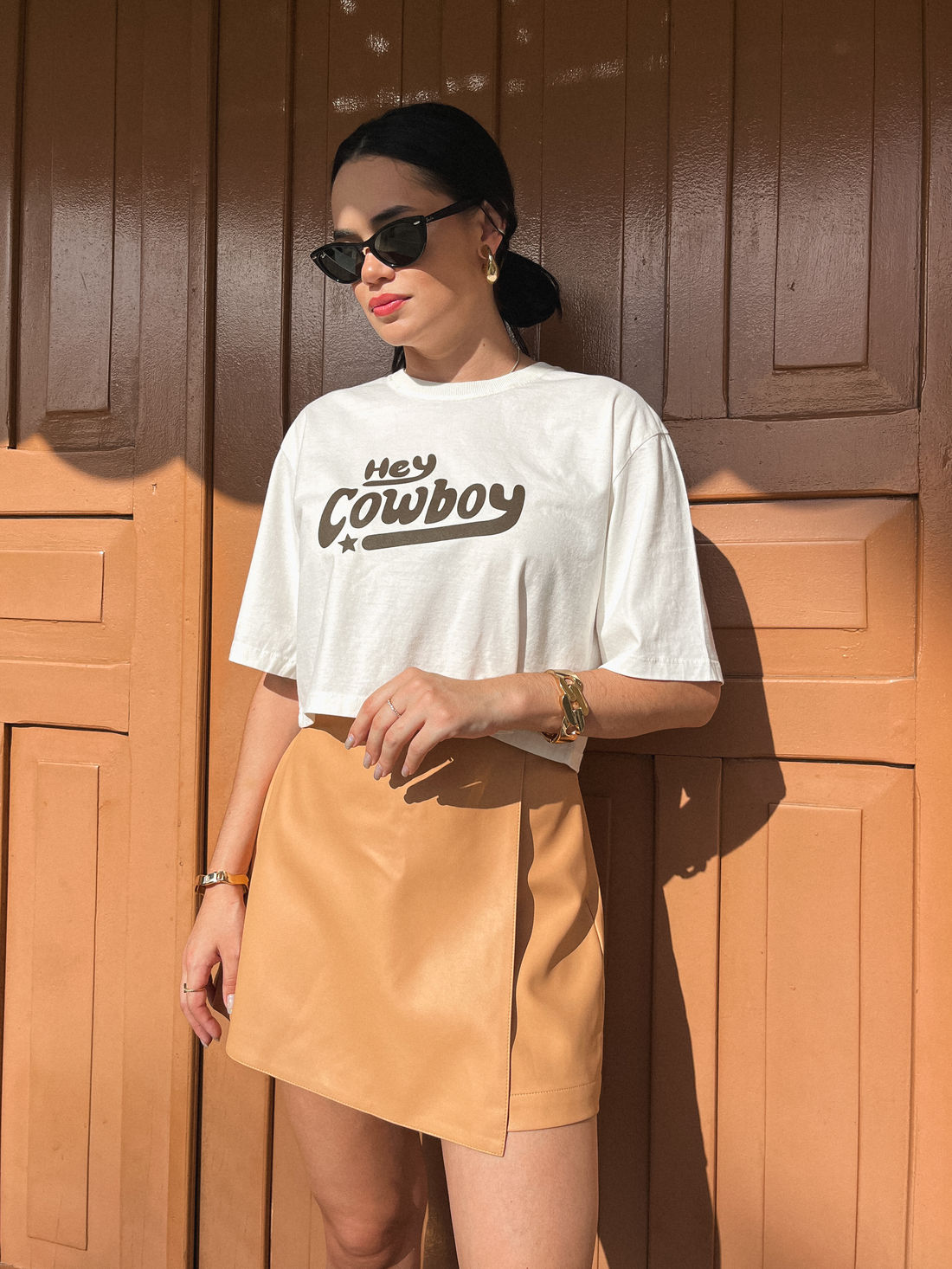 Cropped Oversized - Hey Cowboy - Off White Cropped Oversized - Hey Cowboy - Off White