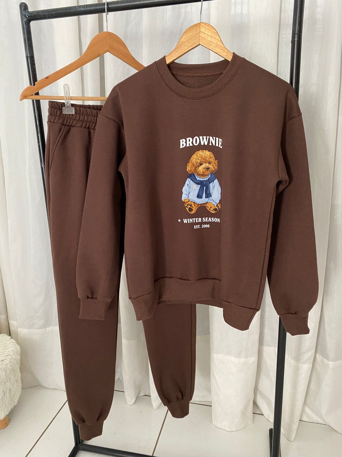 Conjunto de Moletom Sofy Estampado - Chocolate Conjunto de Moletom Sofy Estampado - Chocolate
