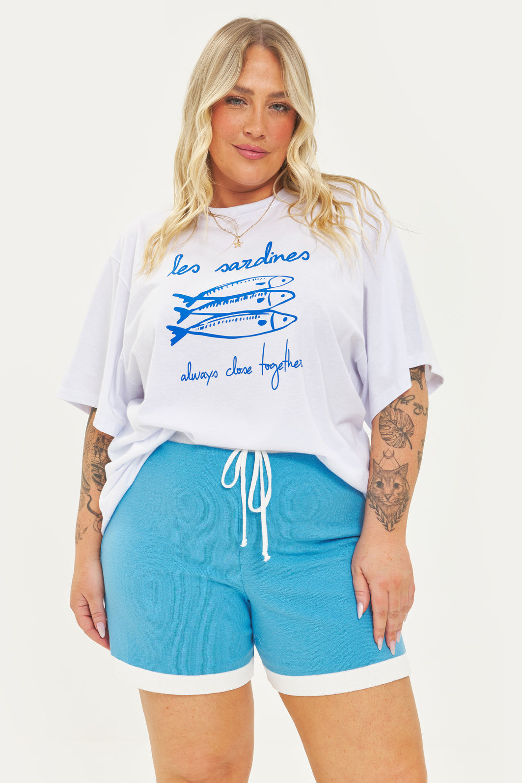 Short Tricô Adelina Azul