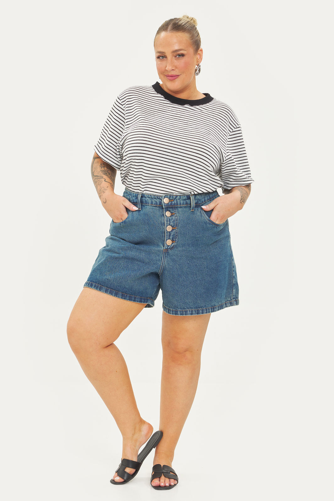 T-shirt Oversized Tricô Bali Listrado