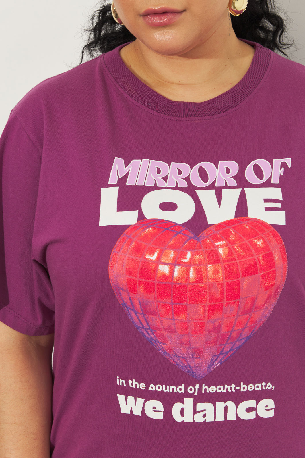 T-shirt De Algodão Mirror Of Love Vinho