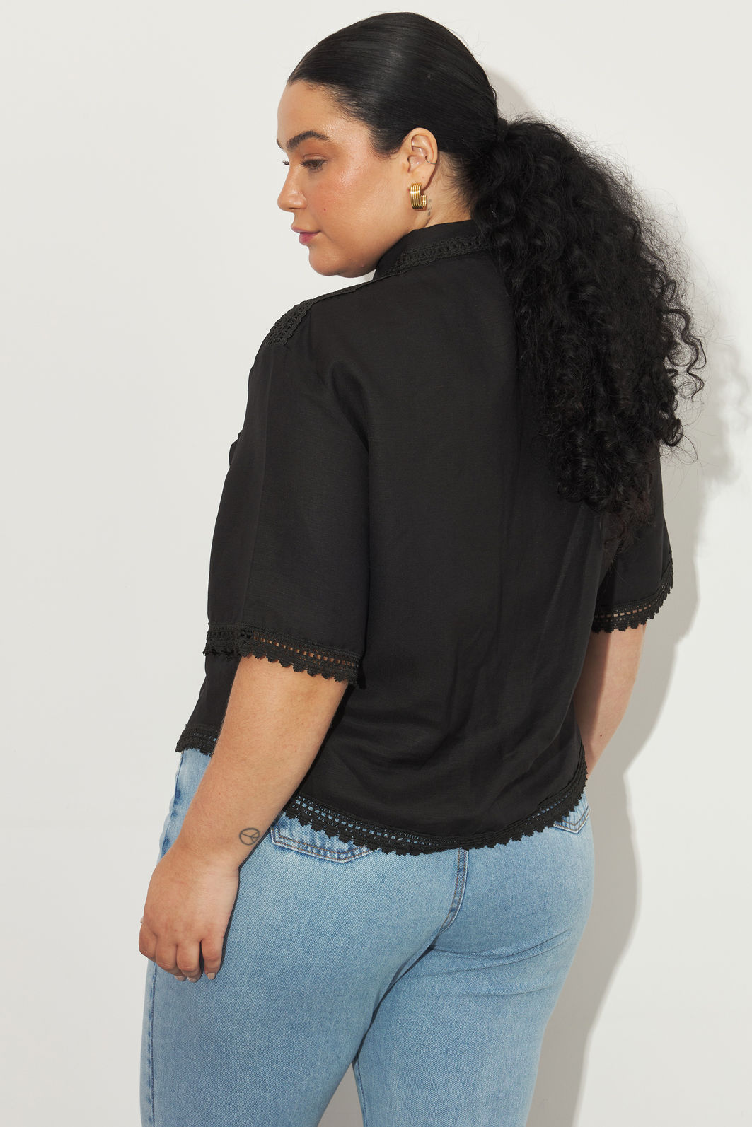 Camisa De Linho Hortência Preto