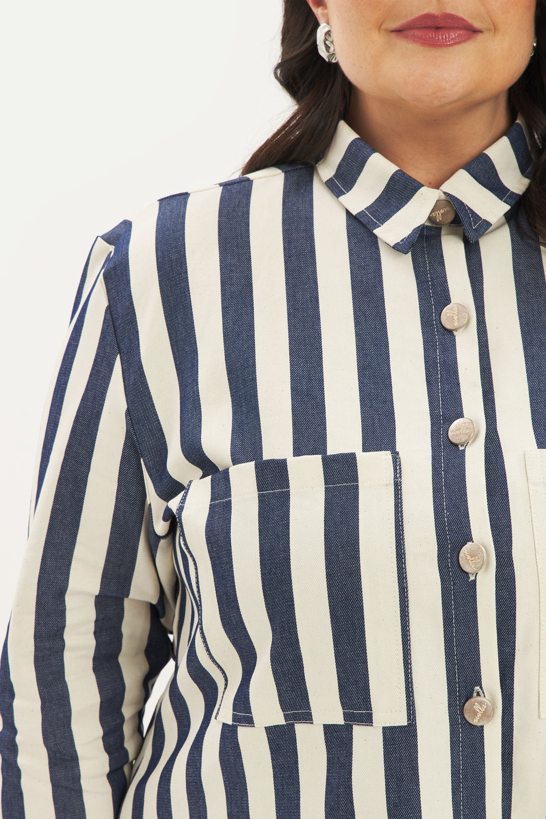 Camisa Listrada Victória Jeans Camisa Listrada Victória Jeans