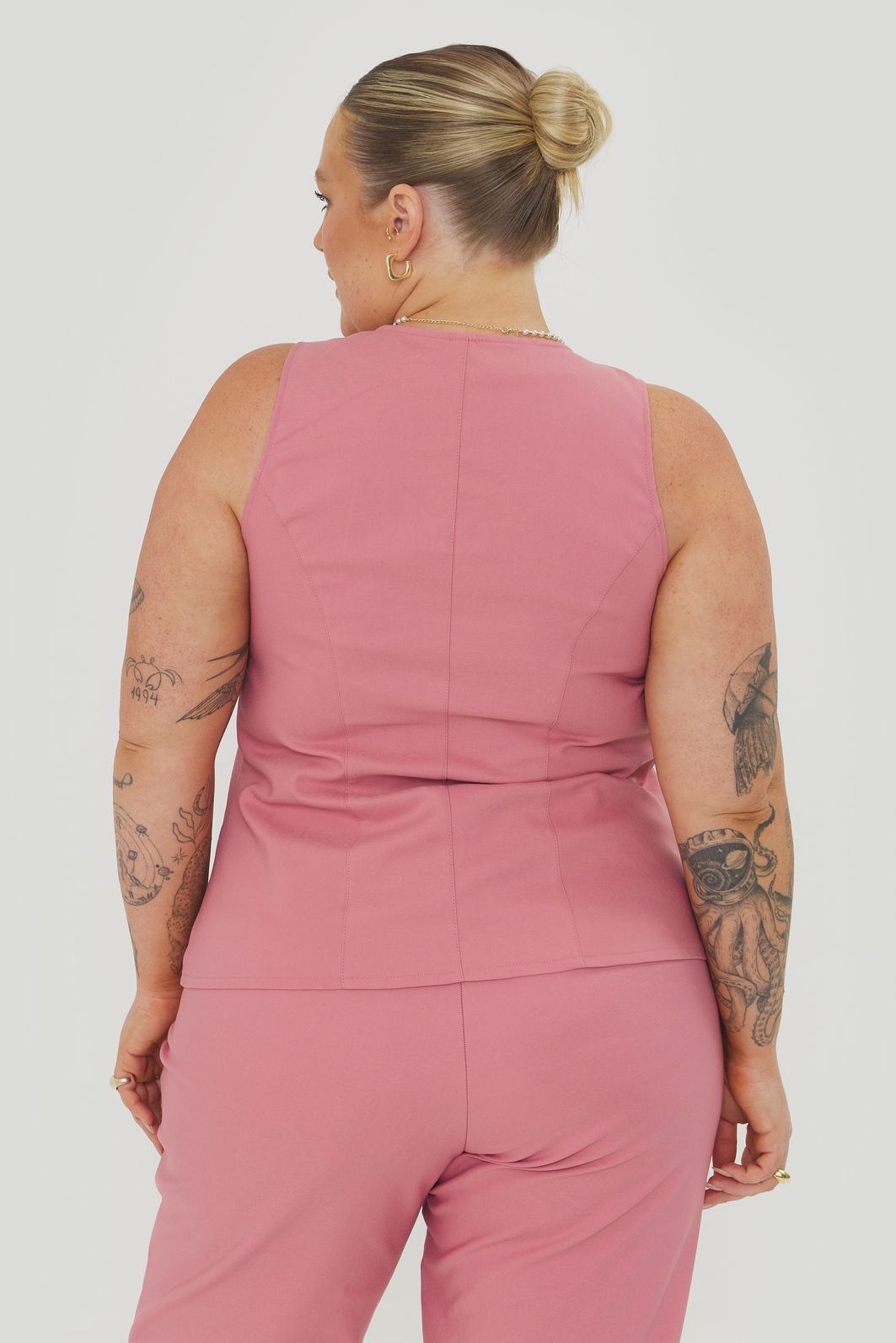 Colete Alongado Alfaiataria Fiorella Rosê Colete Alongado Alfaiataria Fiorella Rosê