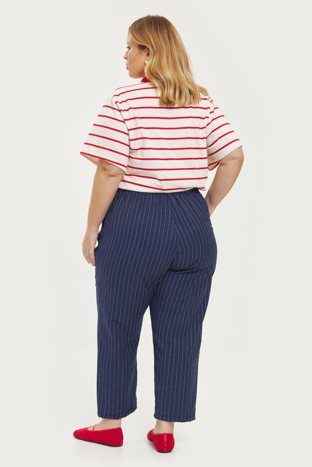 T-shirt Oversized Catarina Listrado Vermelho T-shirt Oversized Catarina Listrado Vermelho