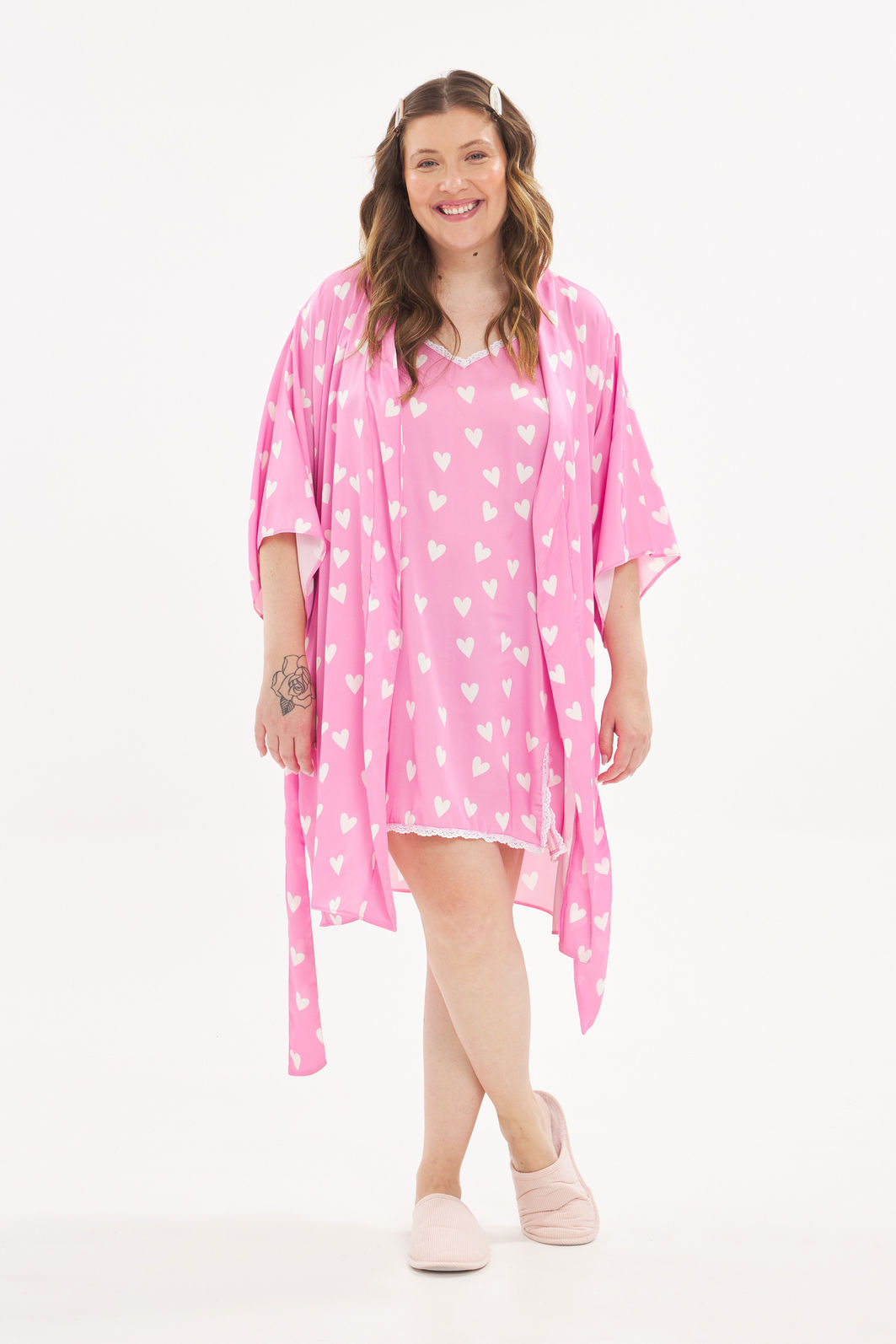 Robe Acetinado Pijama Amore Estampado Robe Acetinado Pijama Amore Estampado