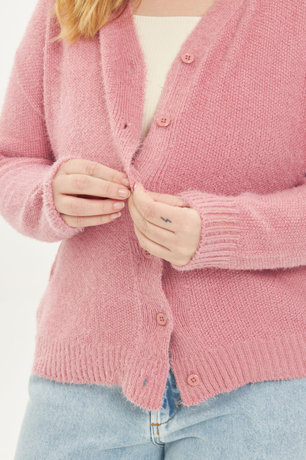 Cardigan De Tricô Serena Rosa Cardigan De Tricô Serena Rosa