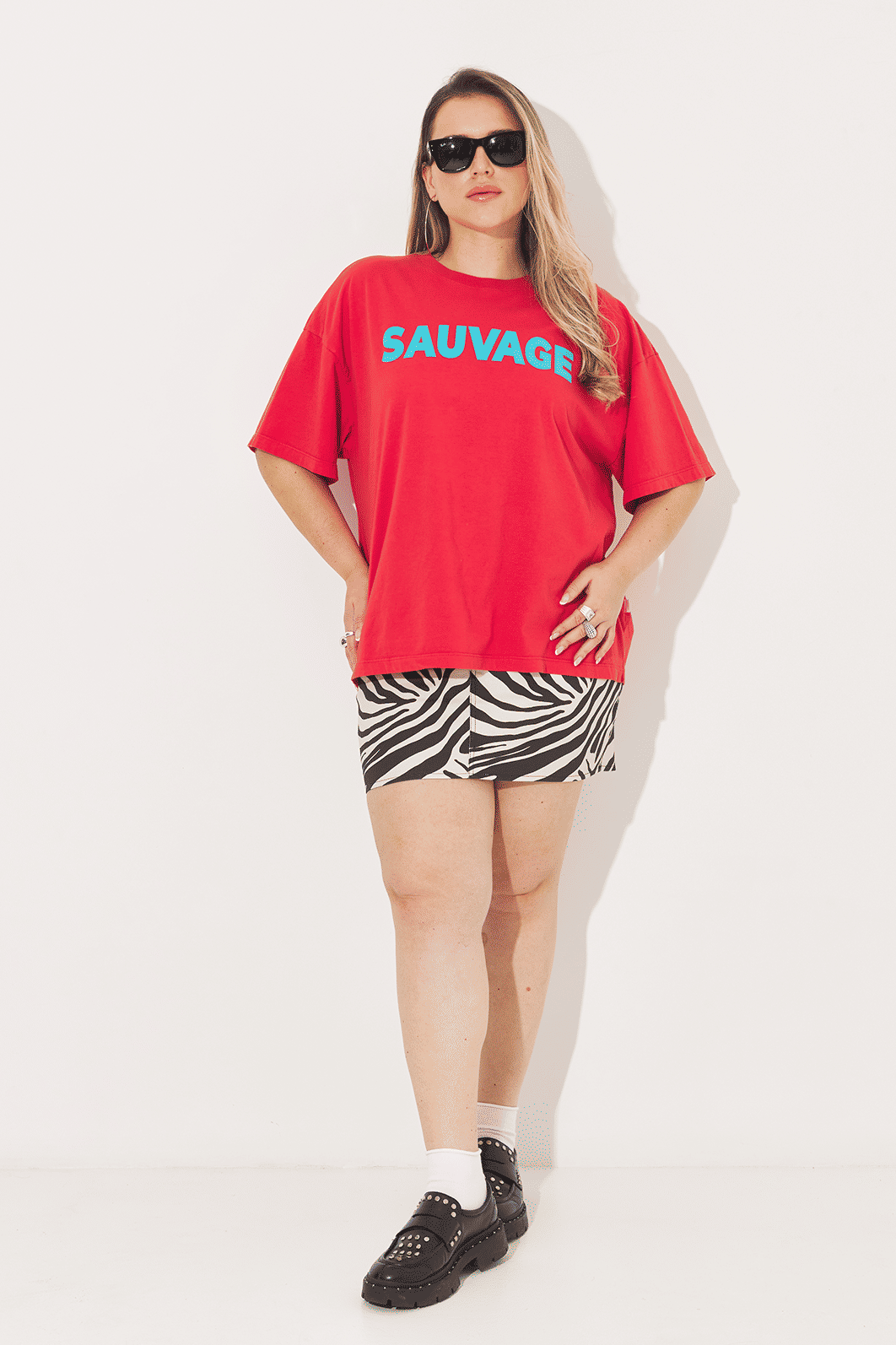 T-shirt Boxy Sauvage Vermelho T-shirt Boxy Sauvage Vermelho