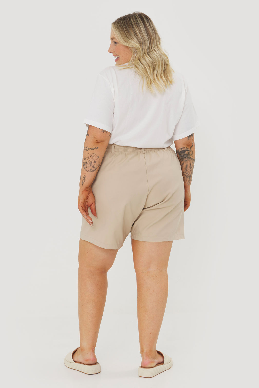 Short Alfaiataria De Algodão Fiorella Aveia