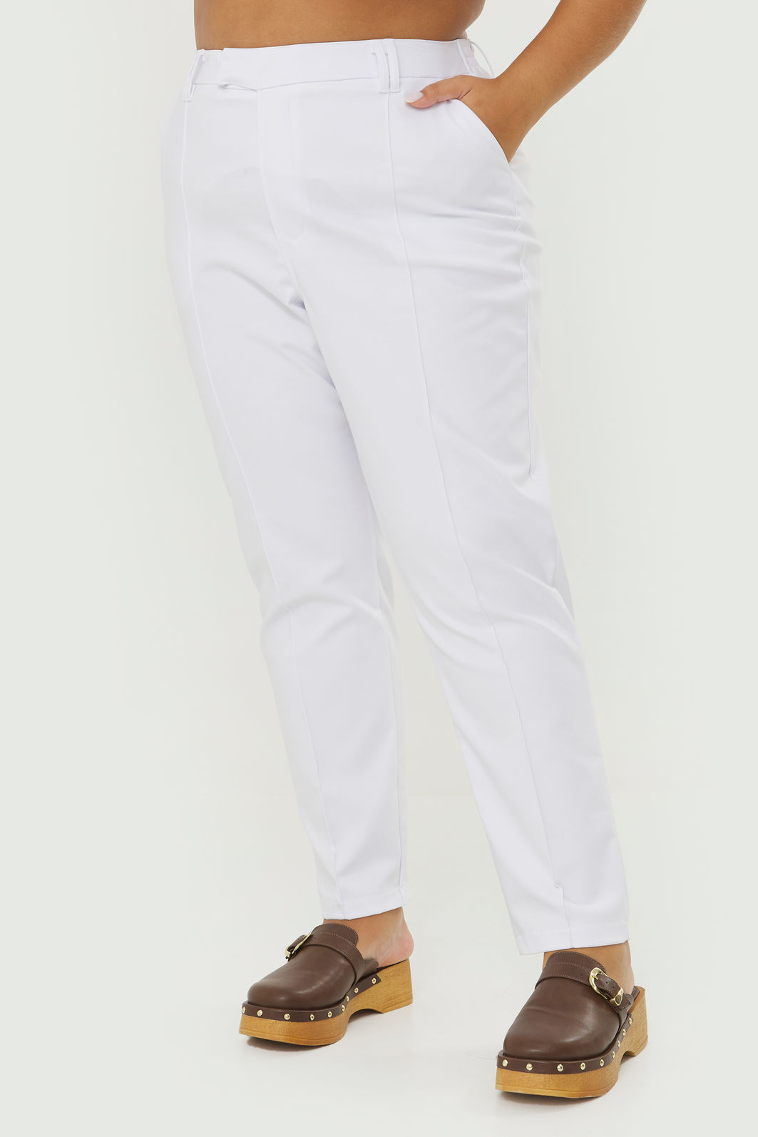 Calça De Alfaiataria De Algodão Fiorella Branco Calça De Alfaiataria De Algodão Fiorella Branco