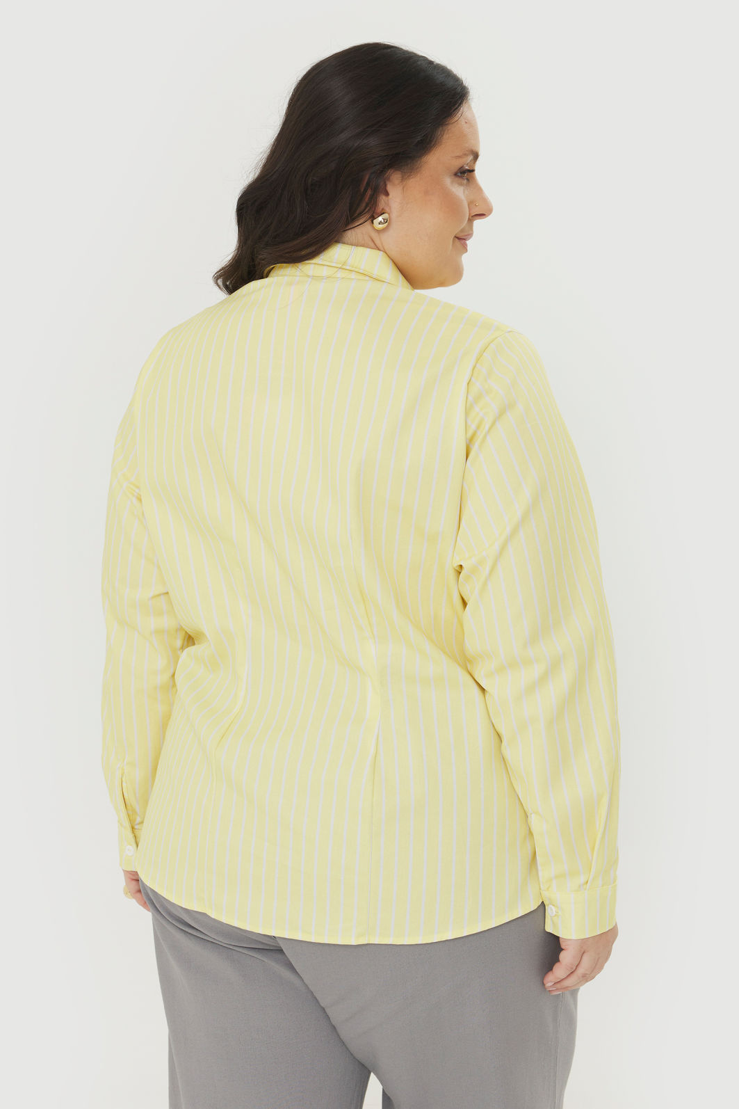 Camisa De Algodão Cora Manteiga Listrada Camisa De Algodão Cora Manteiga Listrada