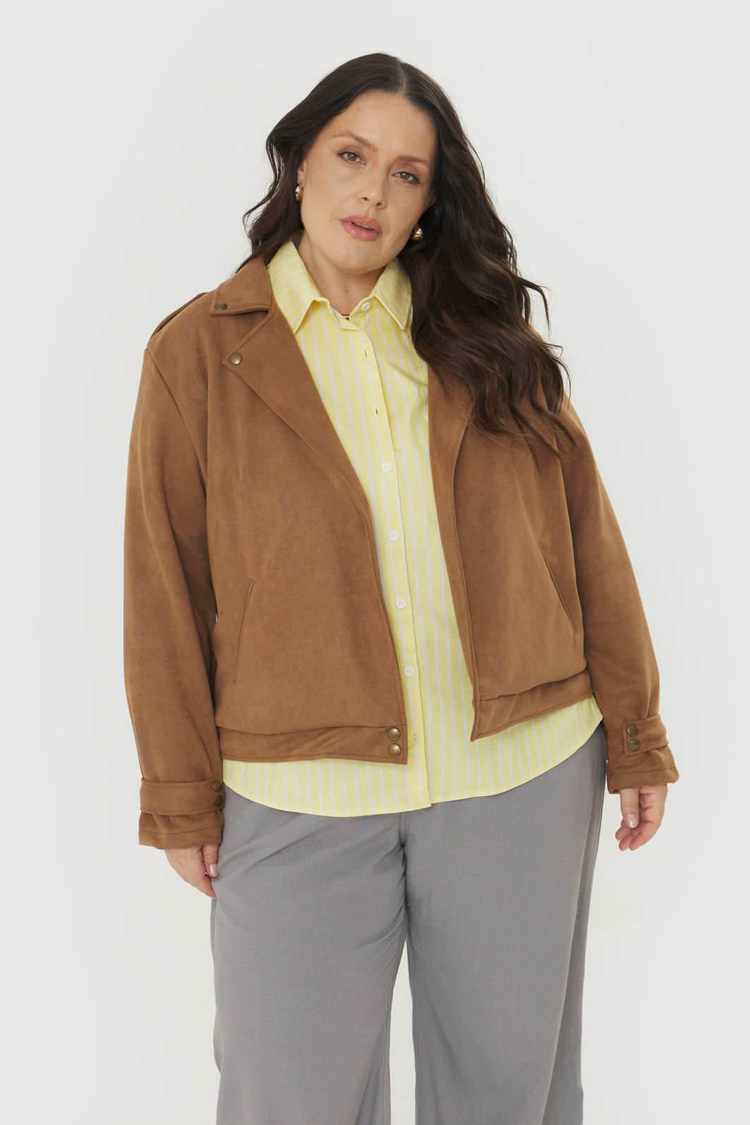 Camisa De Algodão Cora Manteiga Listrada Camisa De Algodão Cora Manteiga Listrada