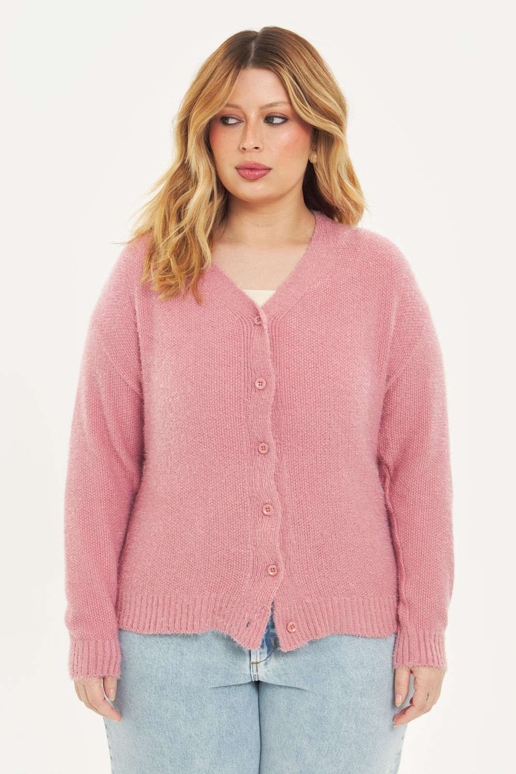 Cardigan De Tricô Serena Rosa Cardigan De Tricô Serena Rosa