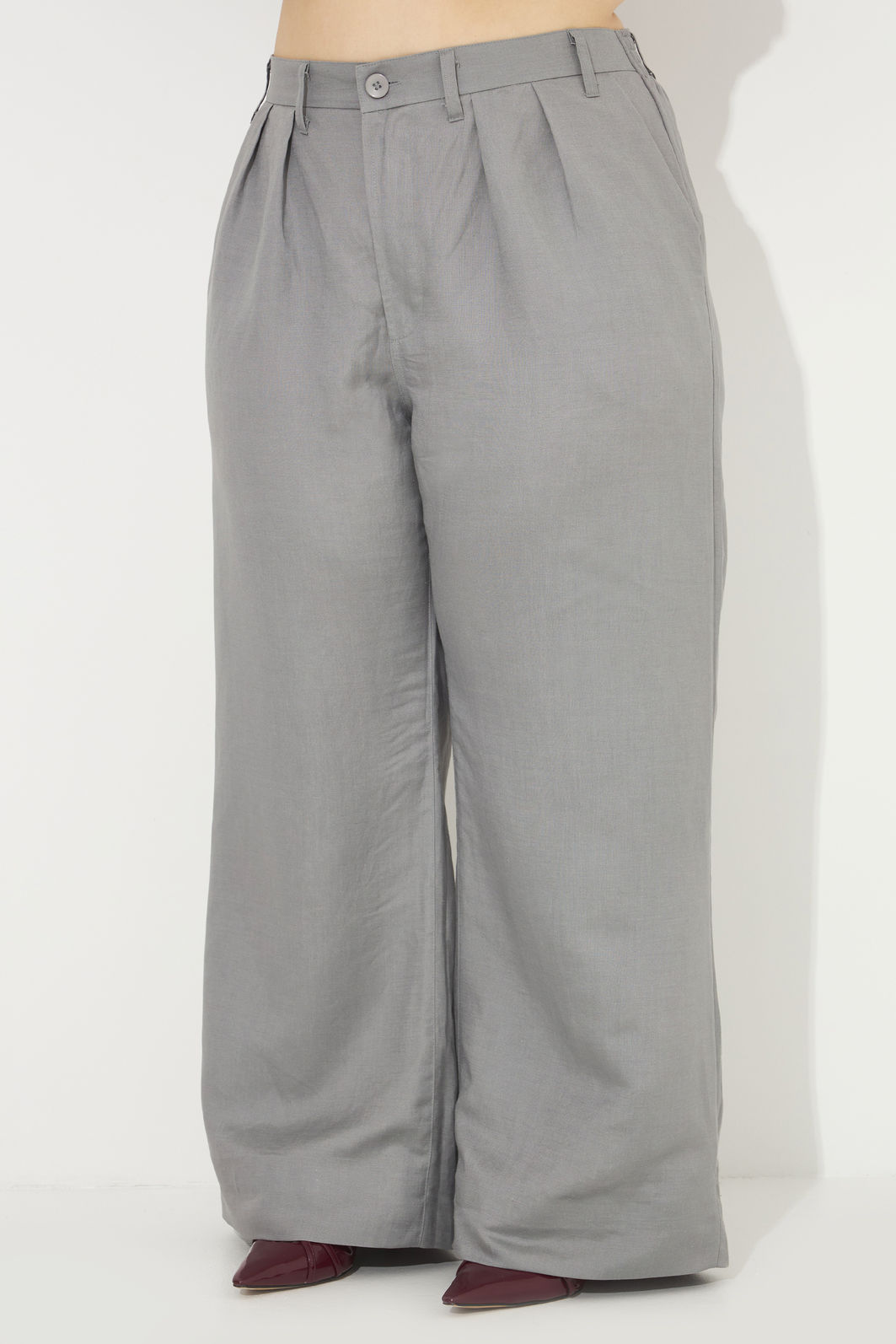 Calça De Alfaiataria Donatella Cinza Calça De Alfaiataria Donatella Cinza