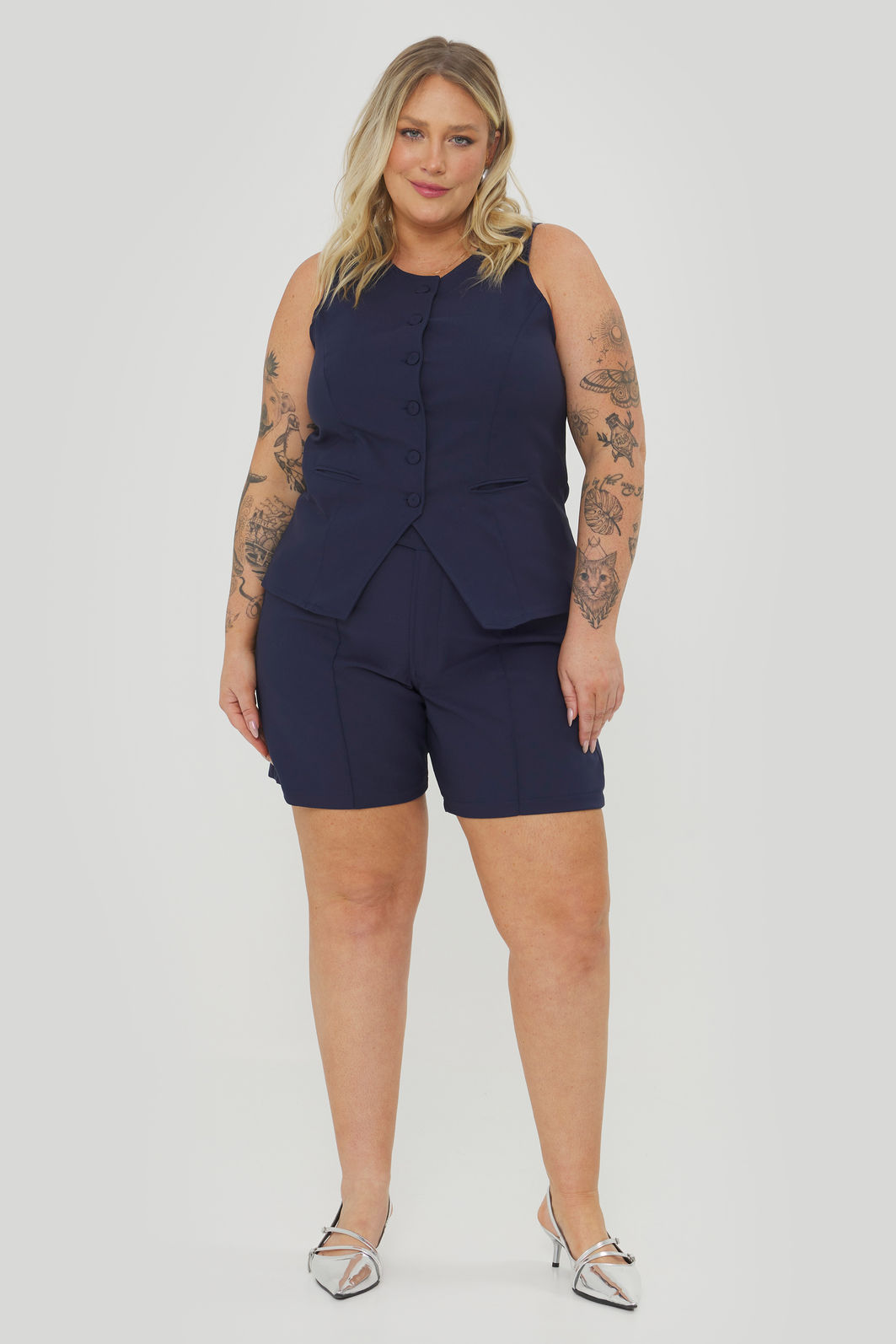 Colete Alongado Alfaiataria Fiorella Marinho