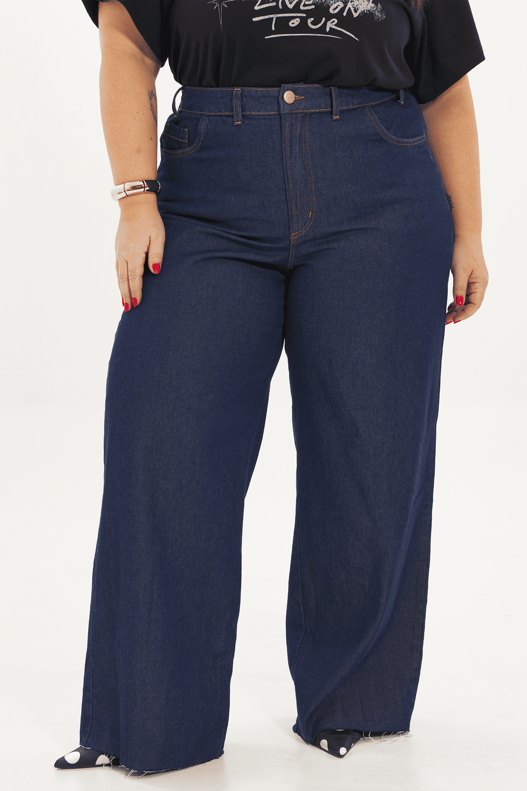 Calça Pantalona Duda Jeans Calça Pantalona Duda Jeans