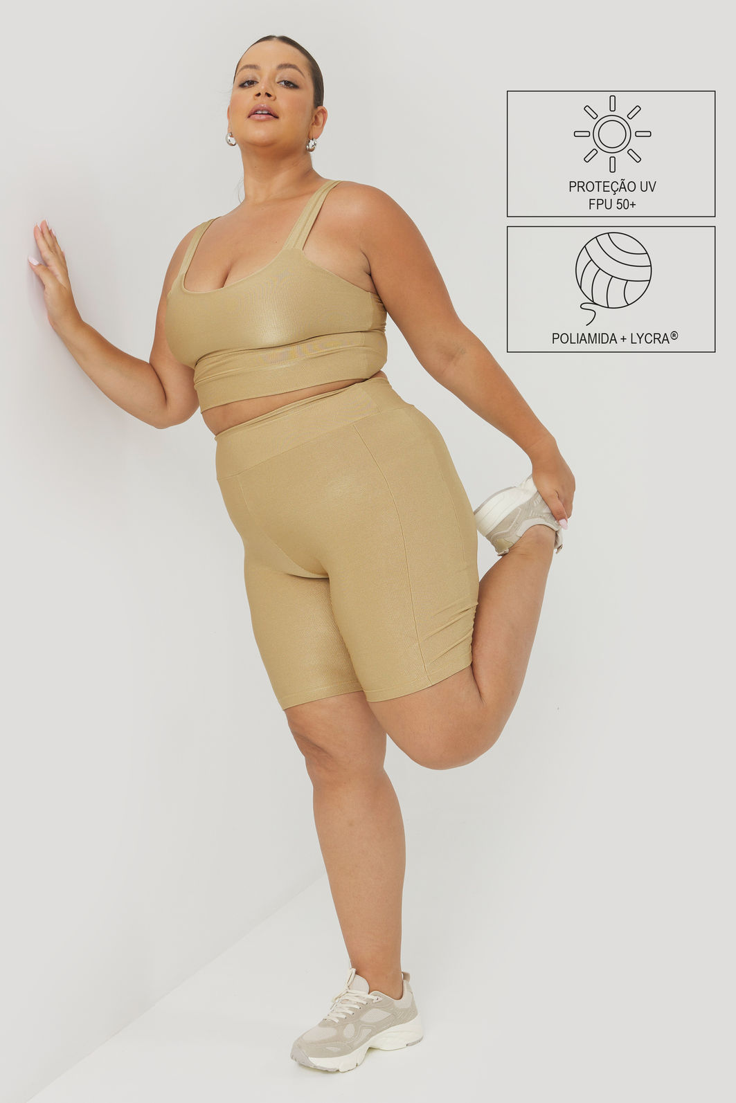 Bermuda Esportiva Euforia Dourado