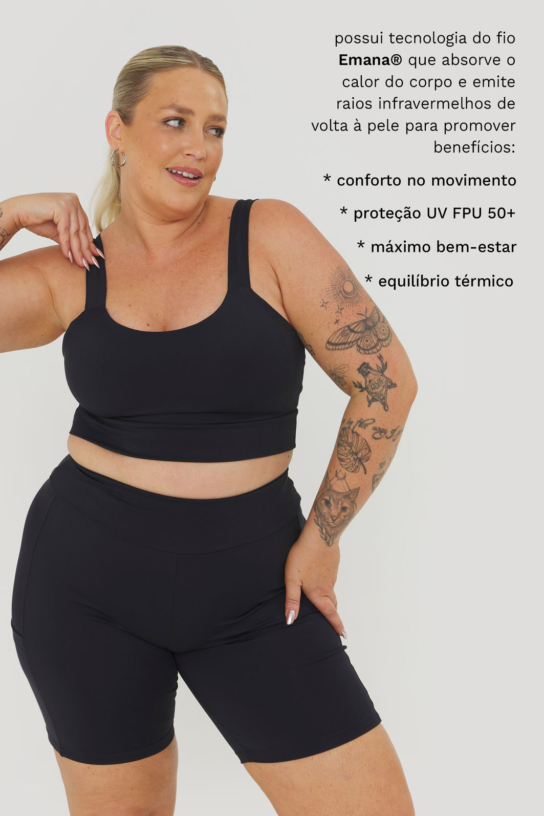 Top Esportivo Alta Sustentação Safari Preto