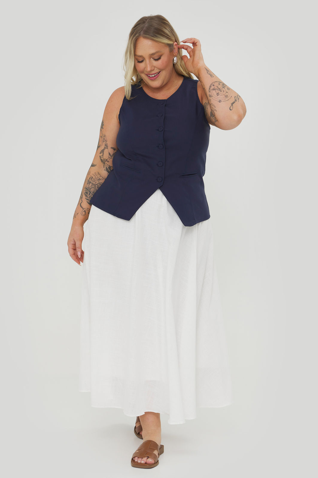 Colete Alongado Alfaiataria Fiorella Marinho