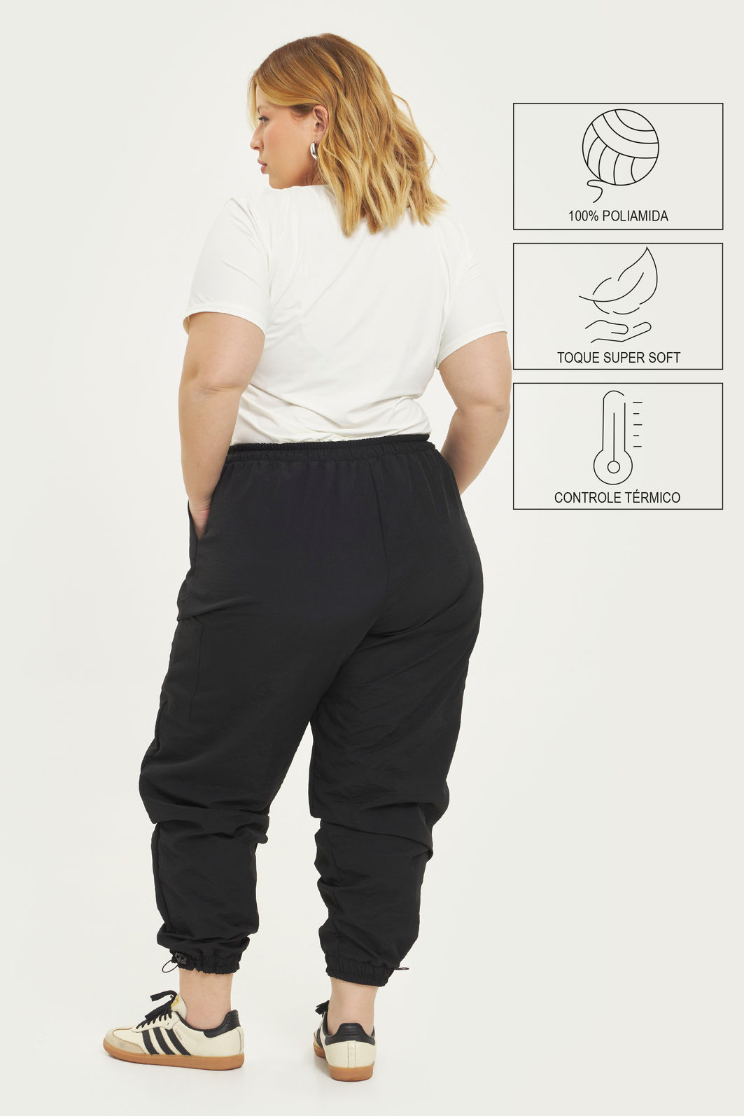 Calça Jogger Esportiva Bianca Preto Calça Jogger Esportiva Bianca Preto