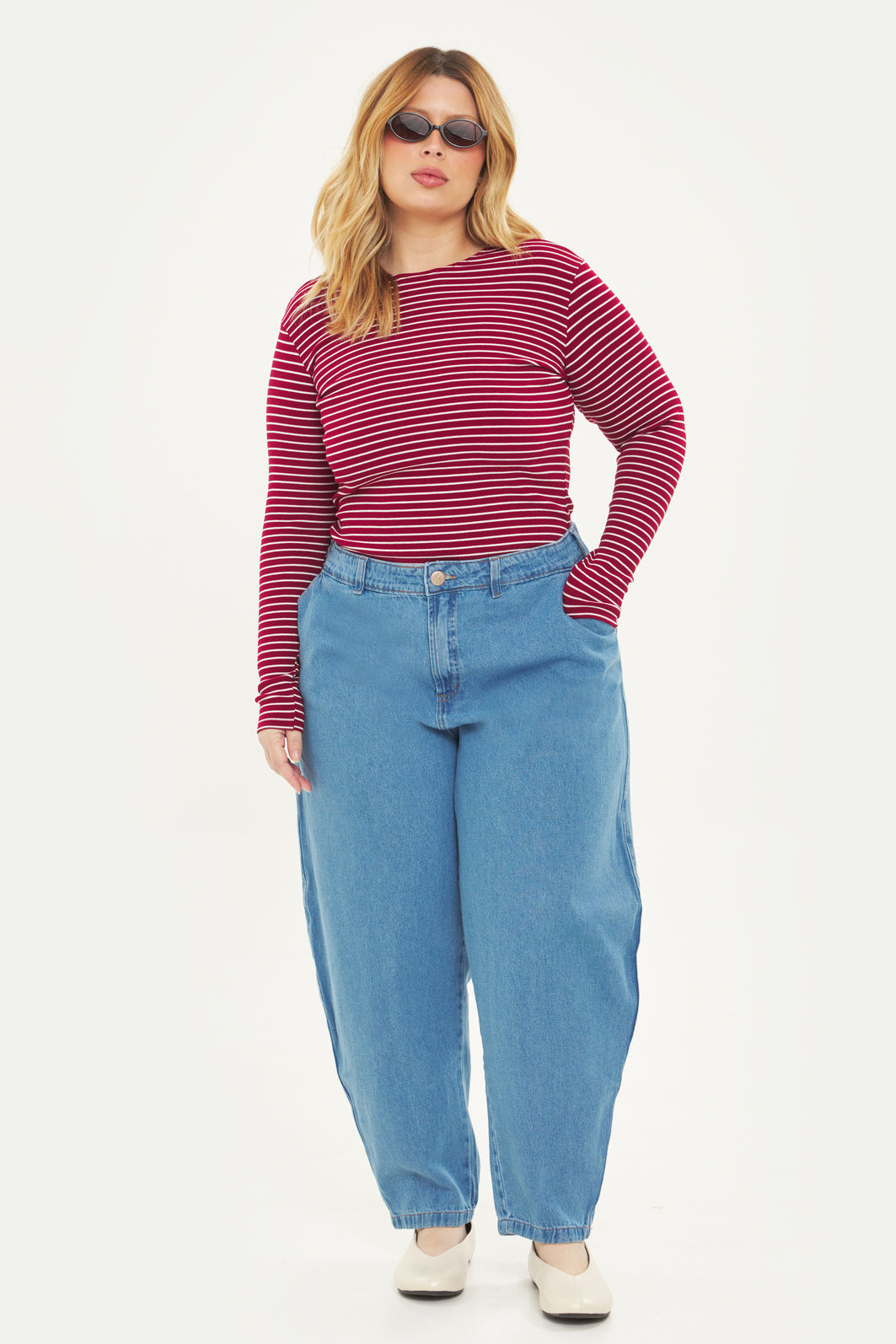 Blusa Manga Longa Safira Listrado Blusa Manga Longa Safira Listrado