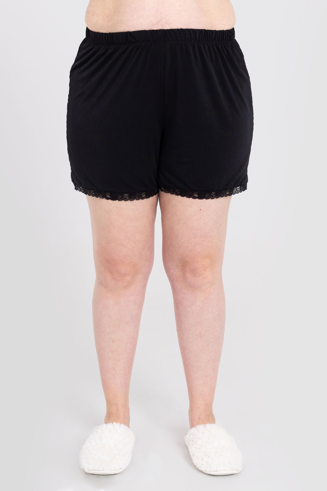 Conjunto Pijama Short Doll Com Renda Gabi Preto Conjunto Pijama Short Doll Com Renda Gabi Preto