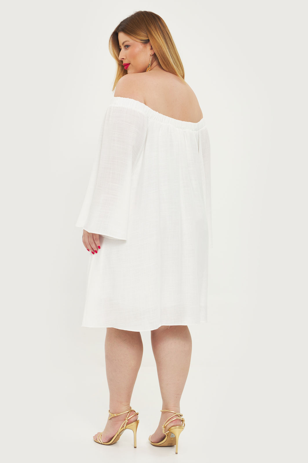 Vestido Ombro A Ombro Carolina Off-White Vestido Ombro A Ombro Carolina Off-White