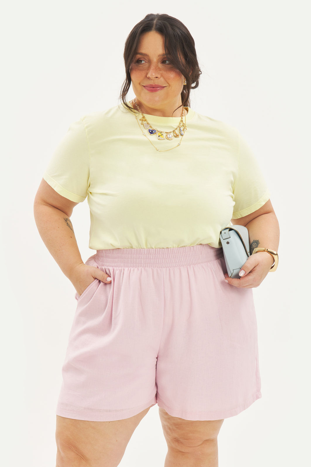 Short Linho Matilda Rosa Short Linho Matilda Rosa