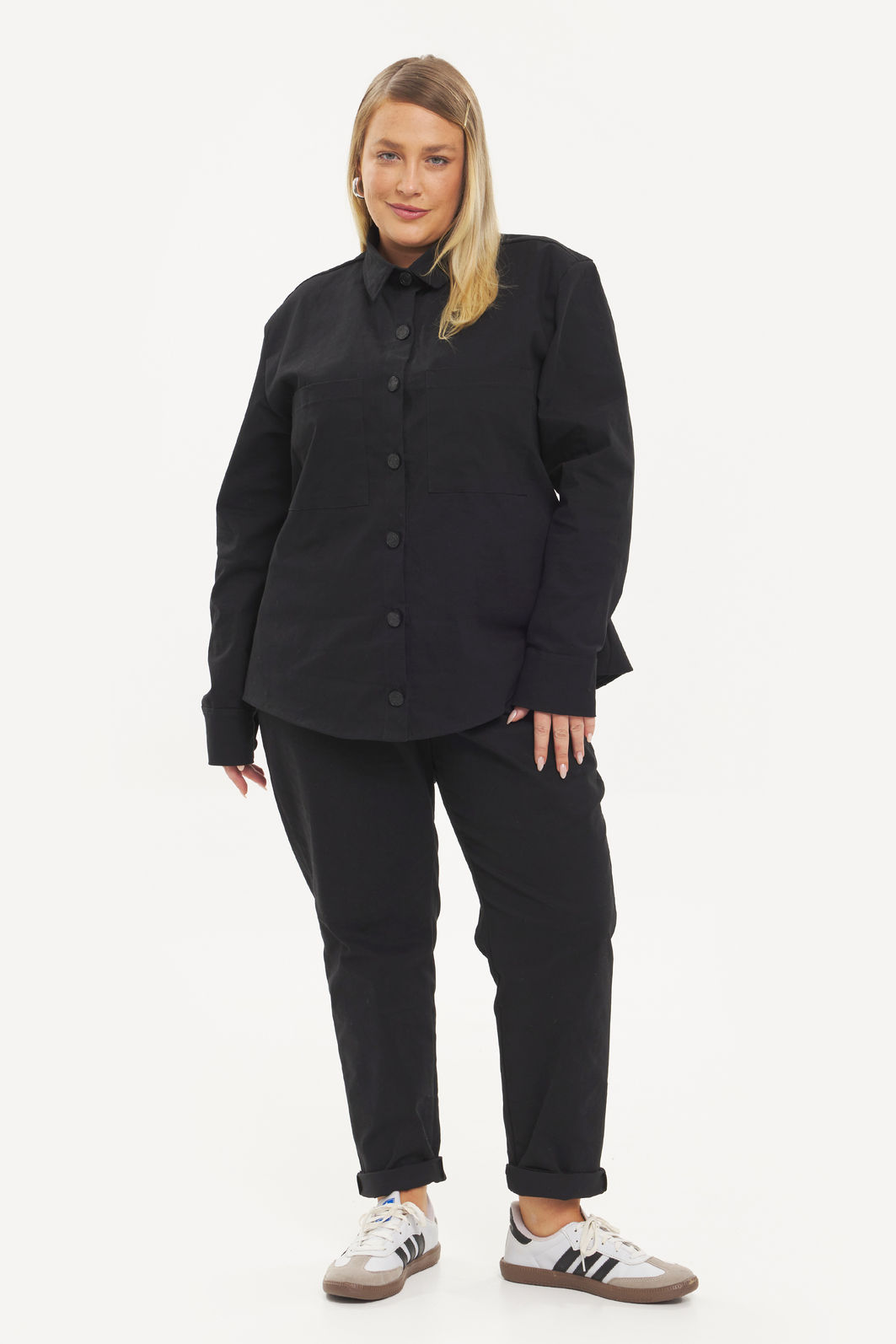 Camisa Oversized Sarja Trento Preto Camisa Oversized Sarja Trento Preto