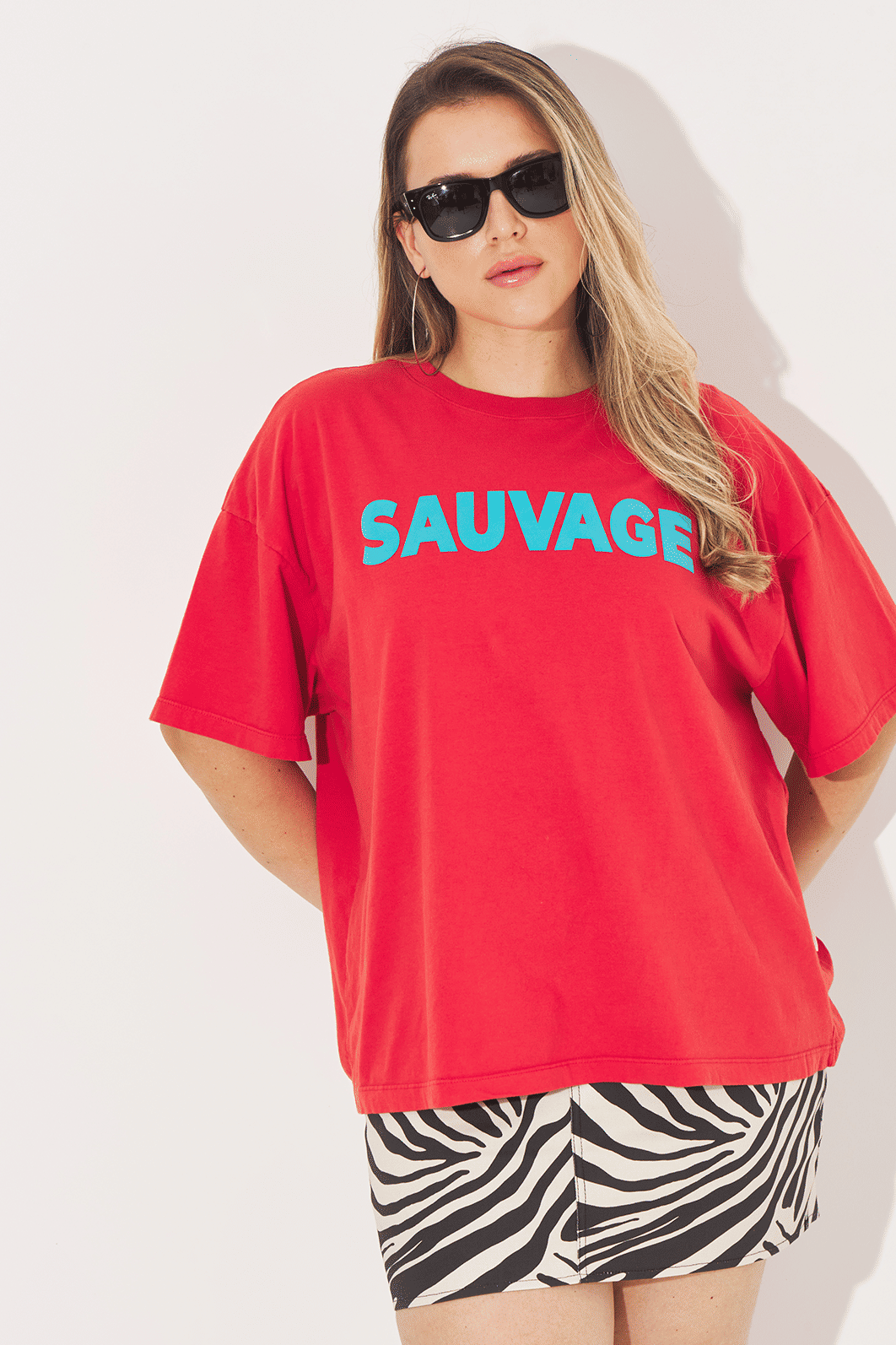 T-shirt Boxy Sauvage Vermelho T-shirt Boxy Sauvage Vermelho