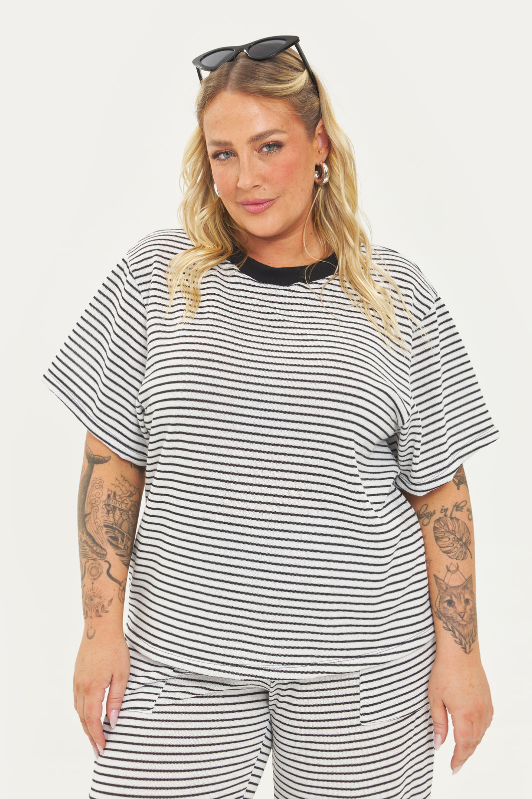 T-shirt Oversized Tricô Bali Listrado